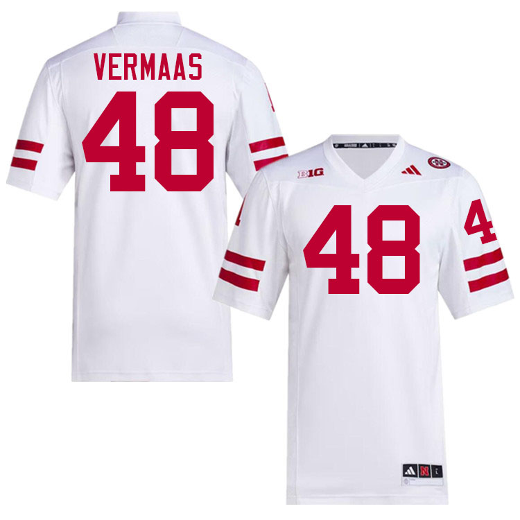 Nebraska Cornhuskers #48 Caden VerMaas College Football Jerseys Stitched-White